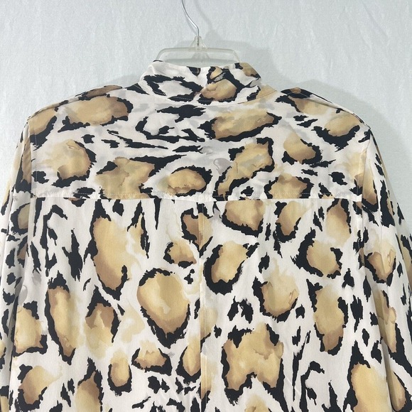 Equipment Femme Dress Medium 100% Silk Leopard print Shirt Dress Lined - Picture 12 of 16